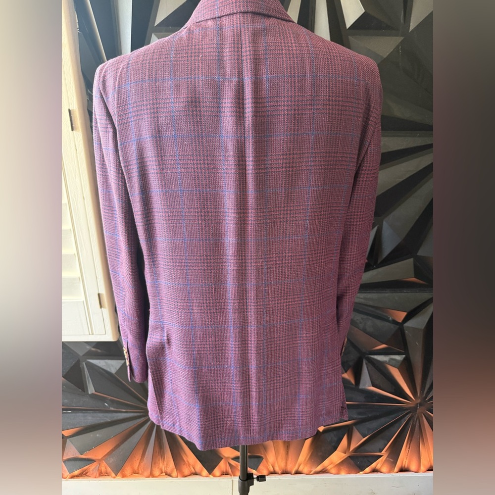 Brooks Brothers Classic Fit Wool-Linen-Silk Overcheck 1818 Sport Coat - Picture 5 of 7